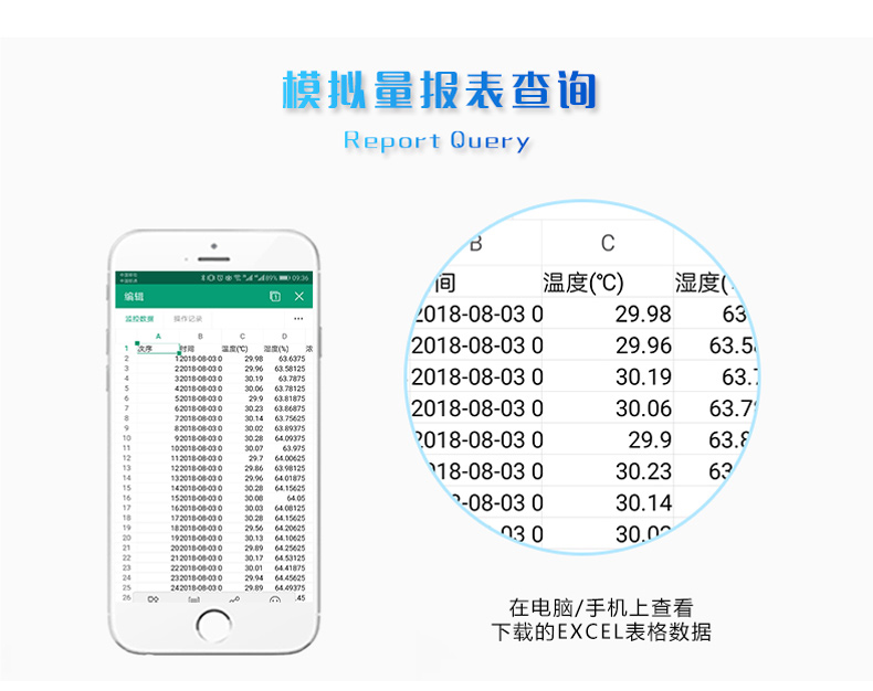 lora系列溫度/濕度采集模塊模擬量報(bào)表查詢