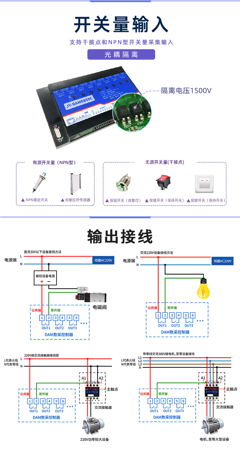 LoRa0808C LoRa無(wú)線控制模塊開(kāi)關(guān)量輸入